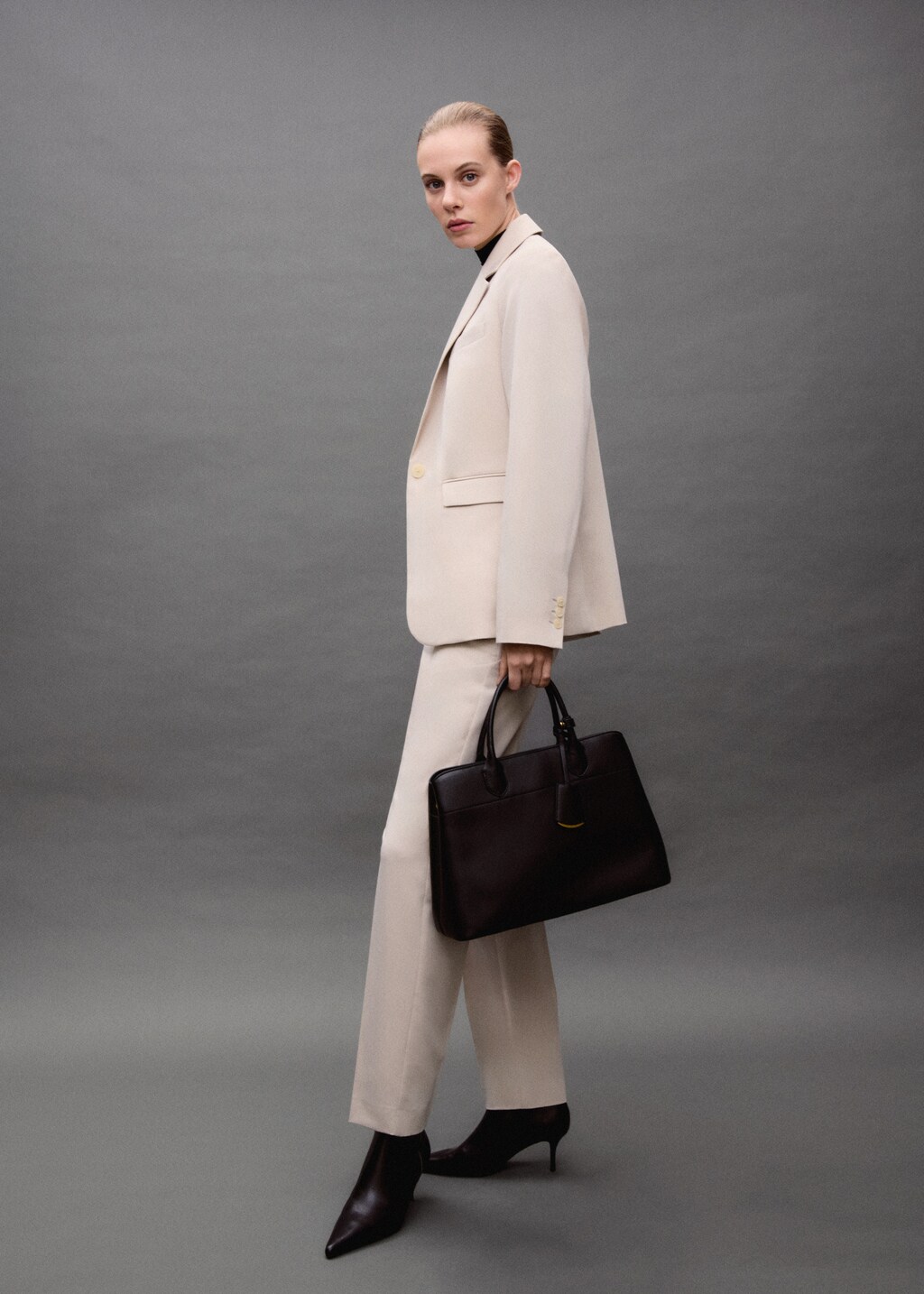 Straight suit trousers - Black