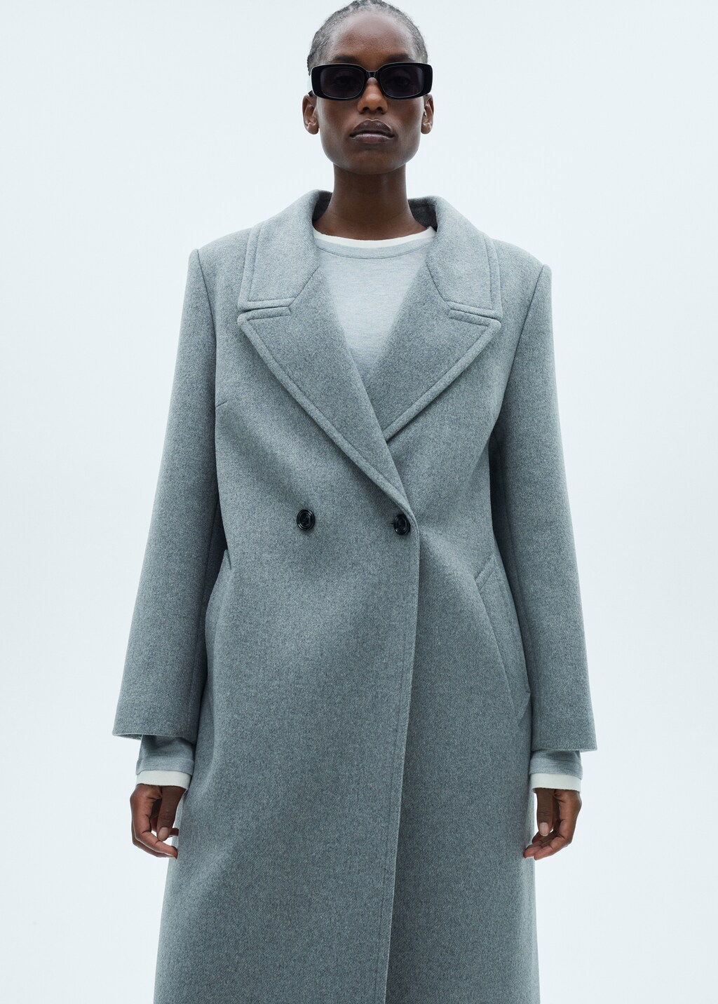 Lapels wool coat - Grey
