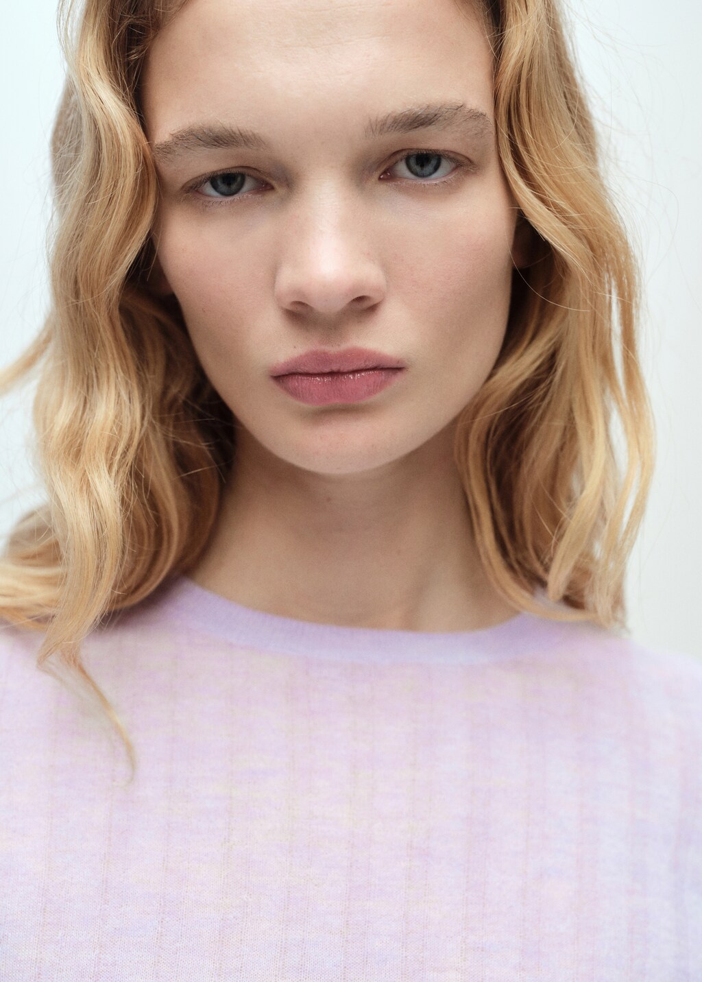 Ribbed round-neck sweater - Off White