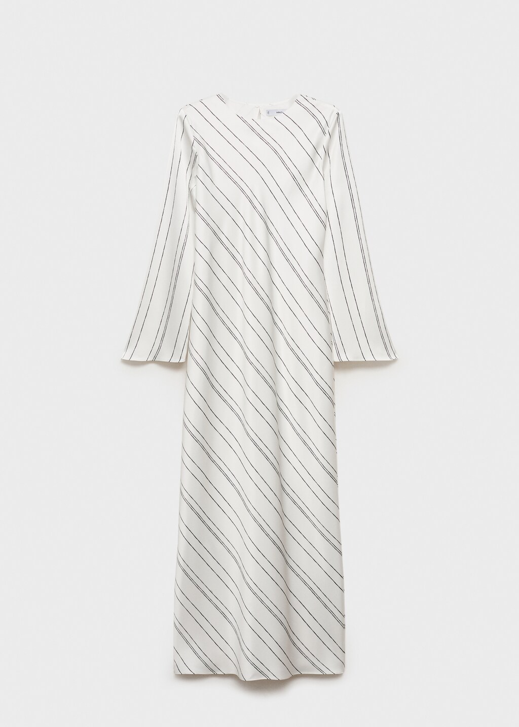 Striped satin dress - White
