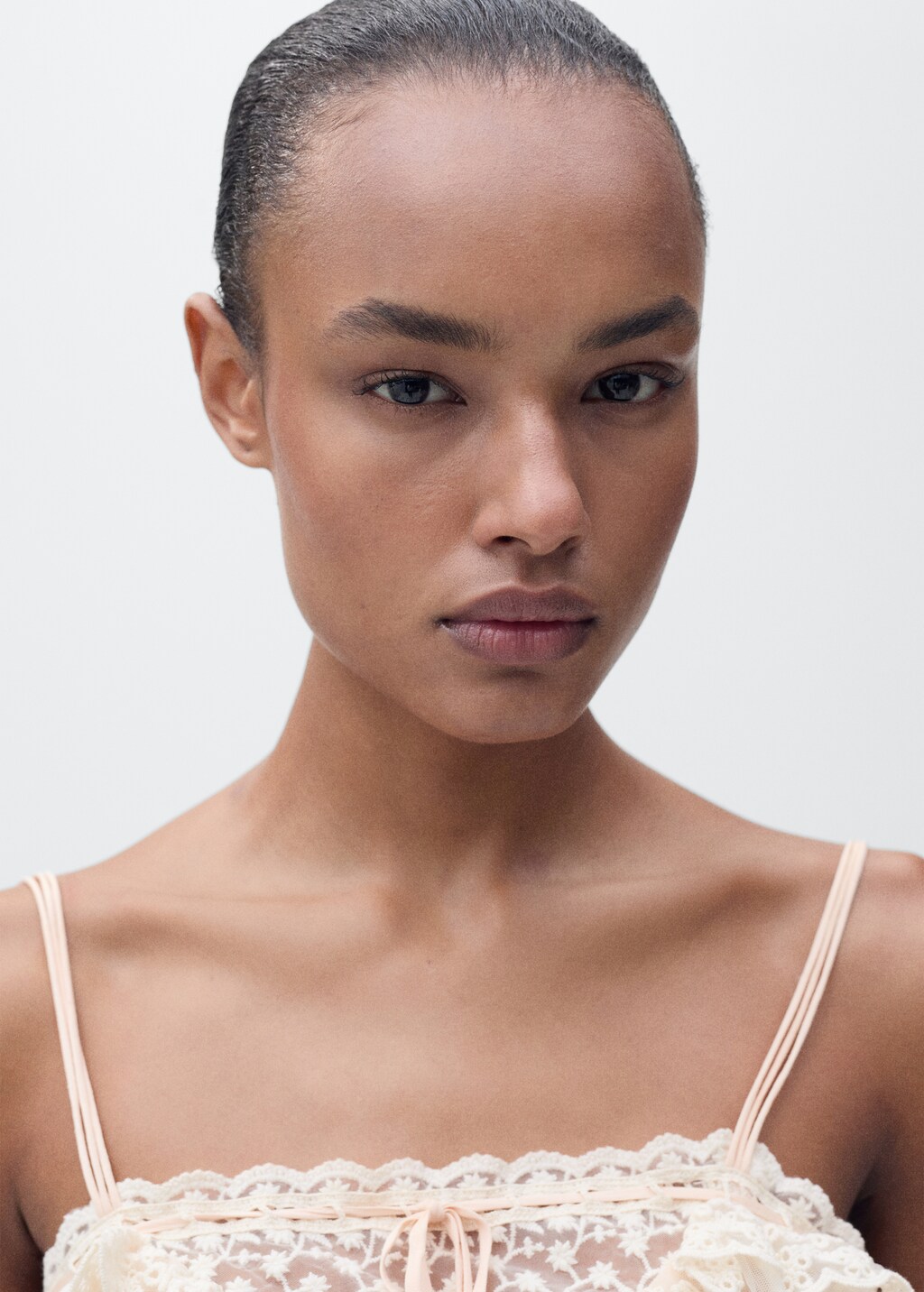 Ruffle top with lace detail - Pastel Pink