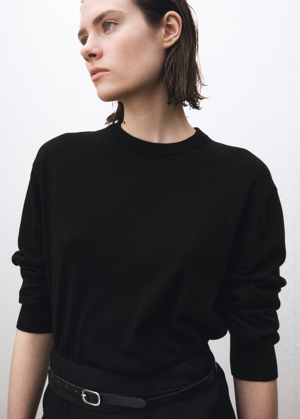 Wool-blend round-neck sweater - Pink