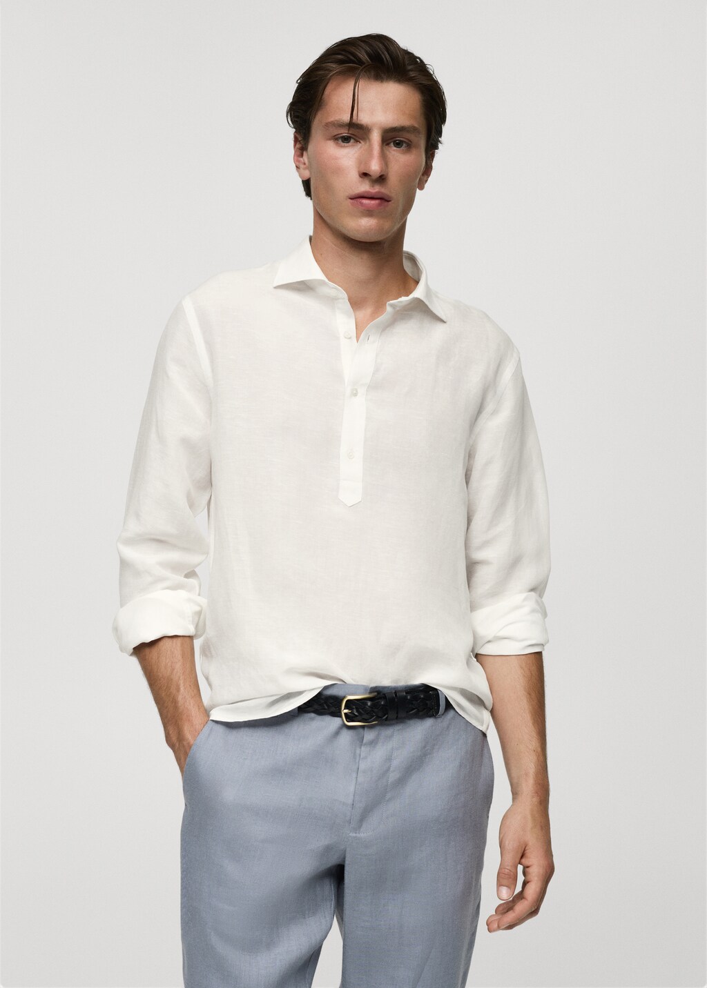 Relaxed-fit Tencel™ linen shirt - Off White