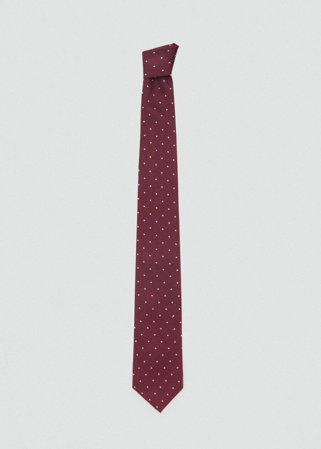 Polka-dot silk tie - Burgundy