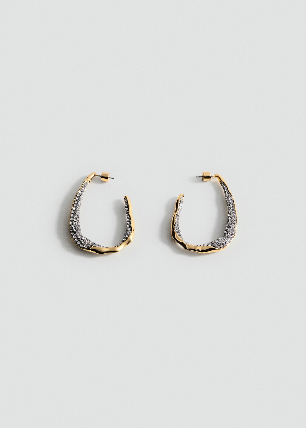 Hoops crystal earrings - Gold