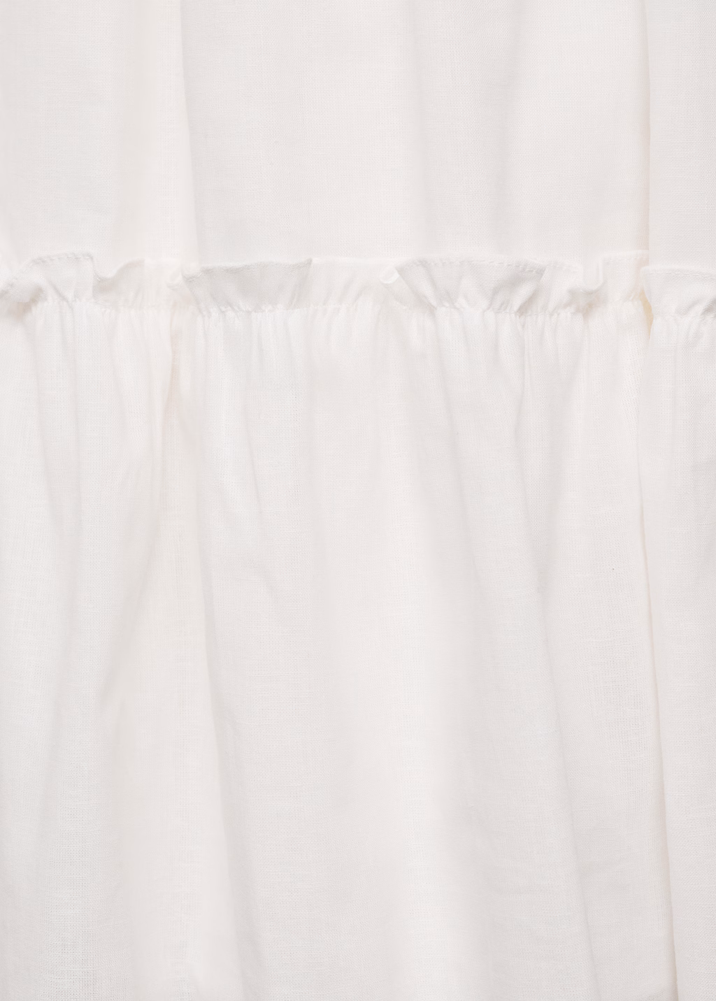 Ruffled linen dress - White