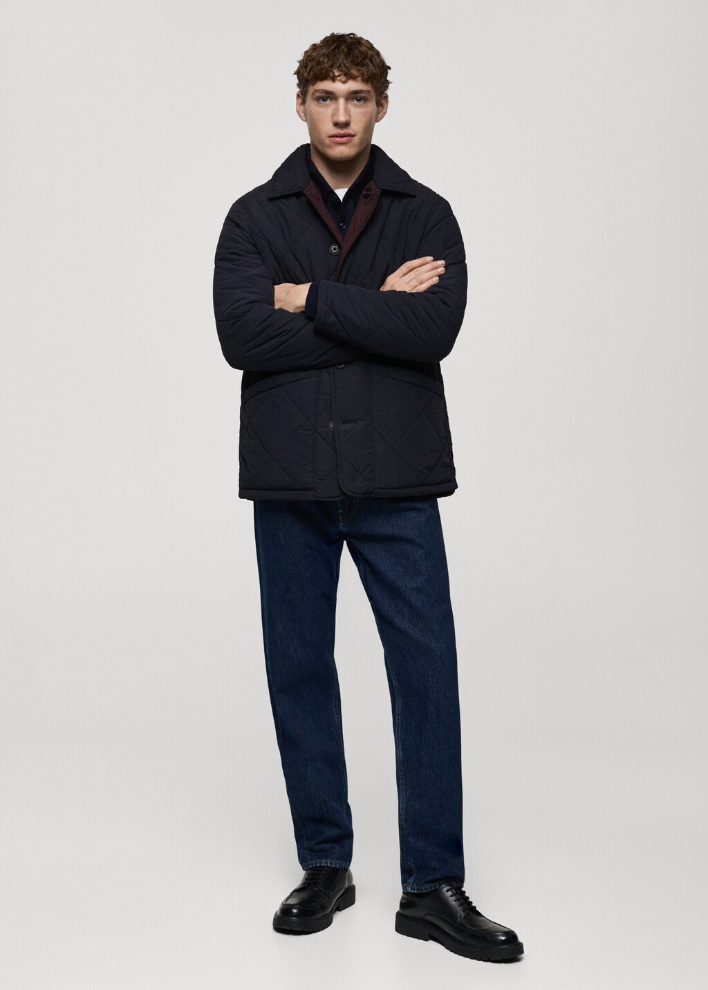 Two-tone reversible quilted jacket - Dark Navy