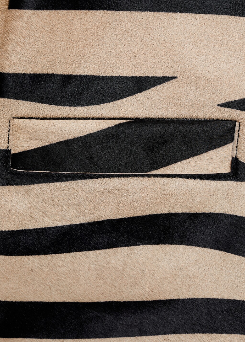 Zebra-print fur jacket - Black