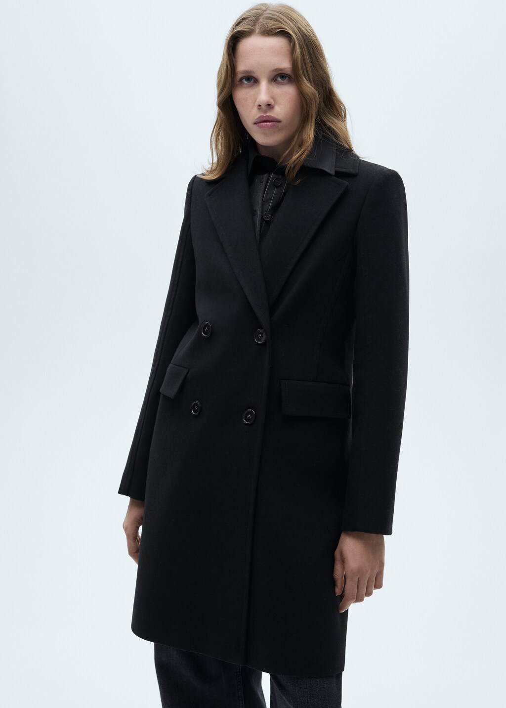 Double-breasted wool coat - Dark Navy