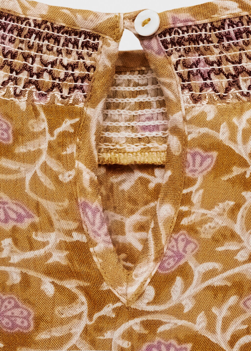 Flowy printed blouse - Ochre