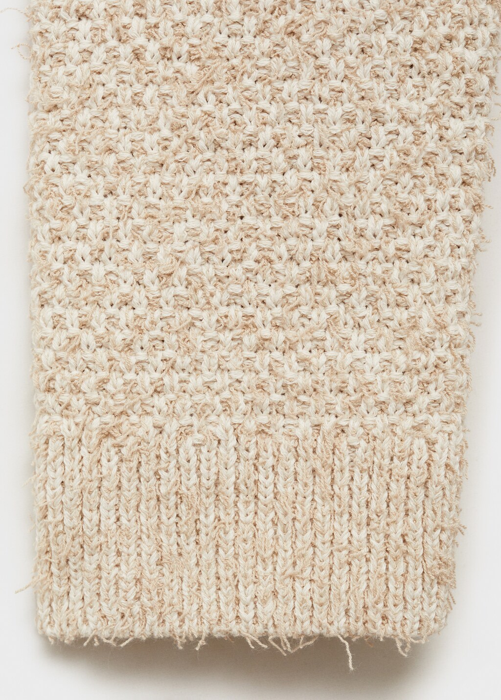 Chunky-knit jacket with buttons - Beige