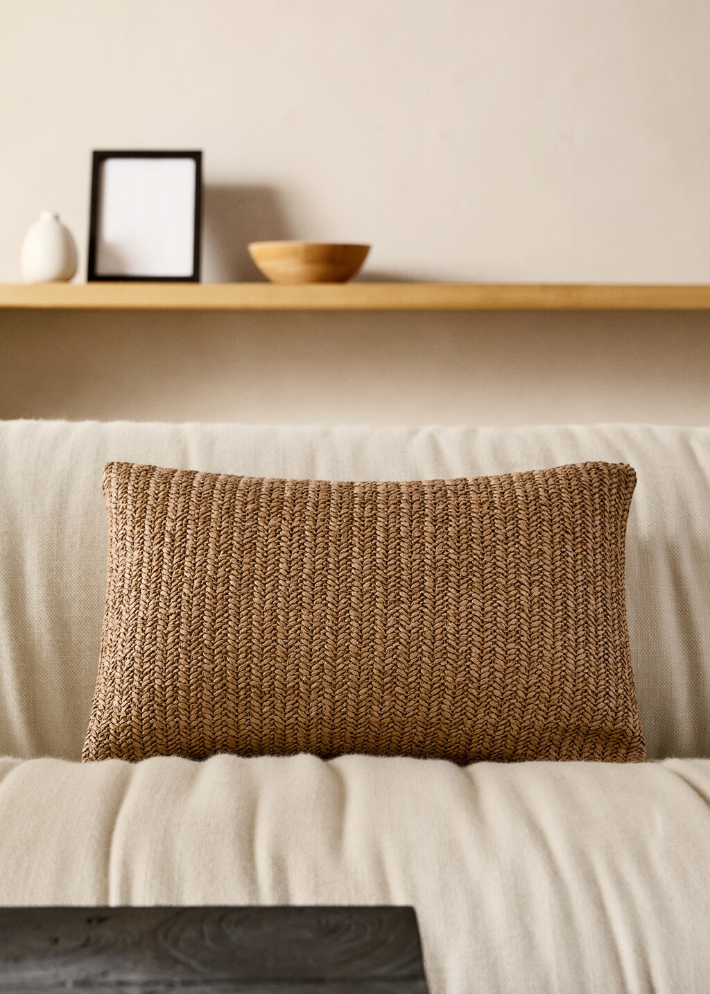 Cushion case straw - Sand