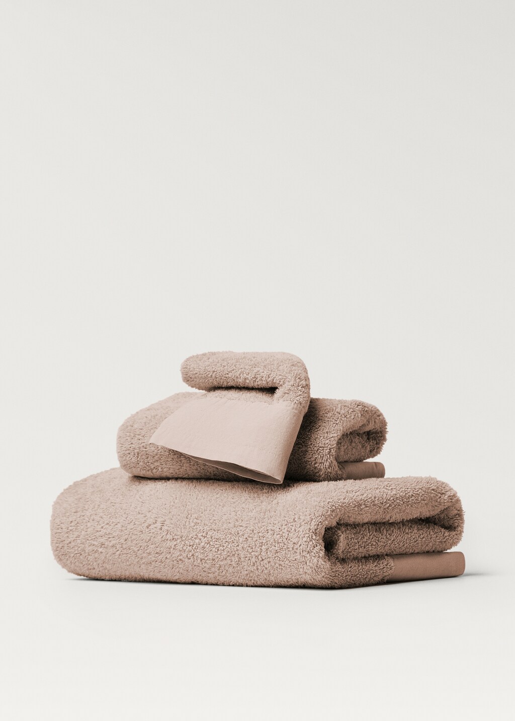 Bath towel with linen trim - Sky Blue