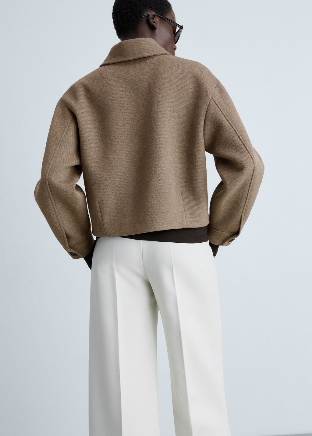 Wool jacket with pockets - Brown