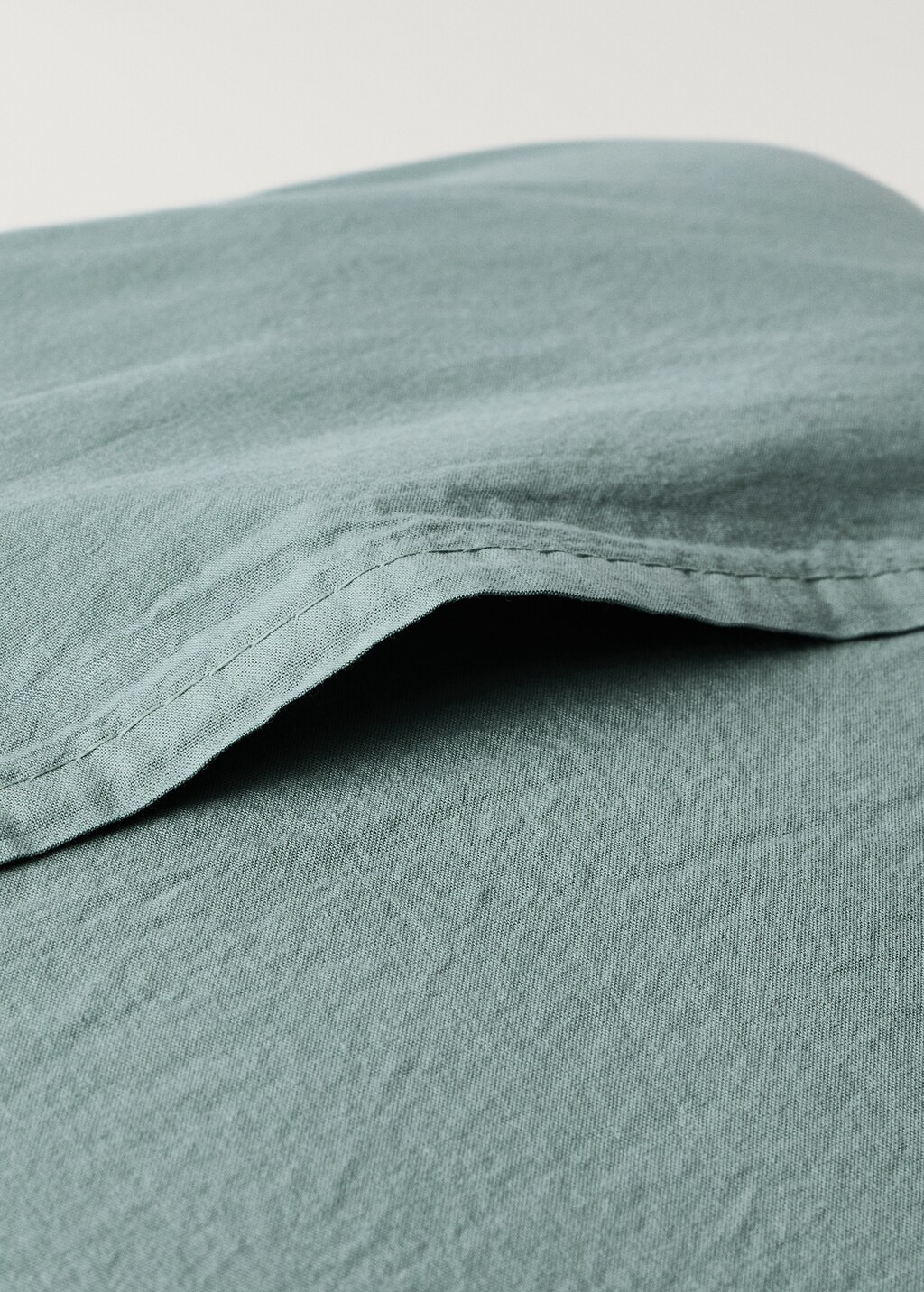 Linen-cotton garment-dyed children's bed cushion cover, 40x40 cm - Green