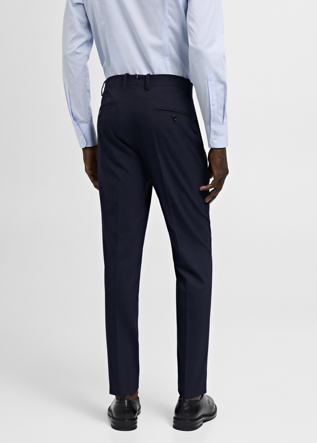 Stretch-fabric slim-fit suit trousers - Dark Navy