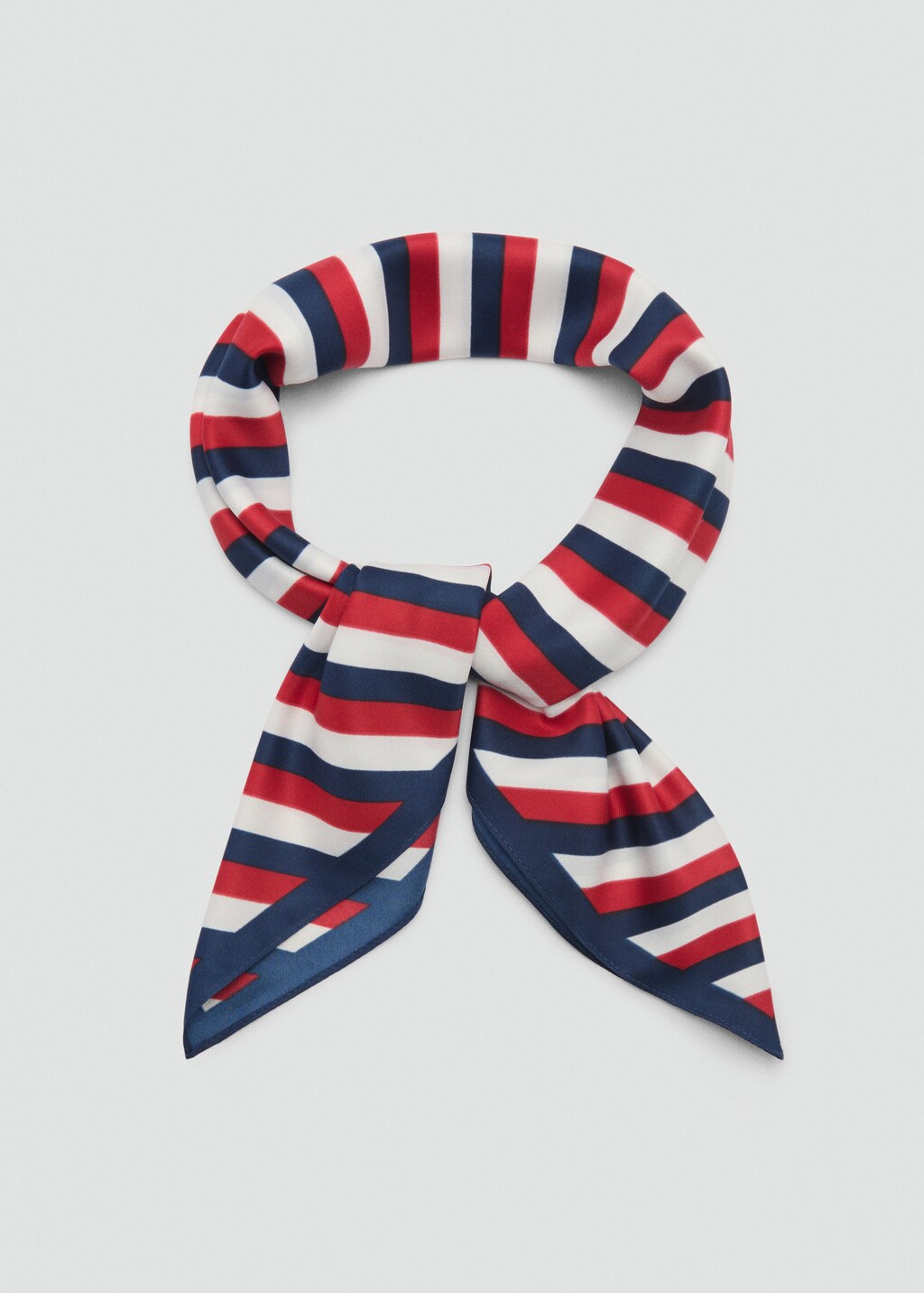 Multi-coloured striped scarf - Red