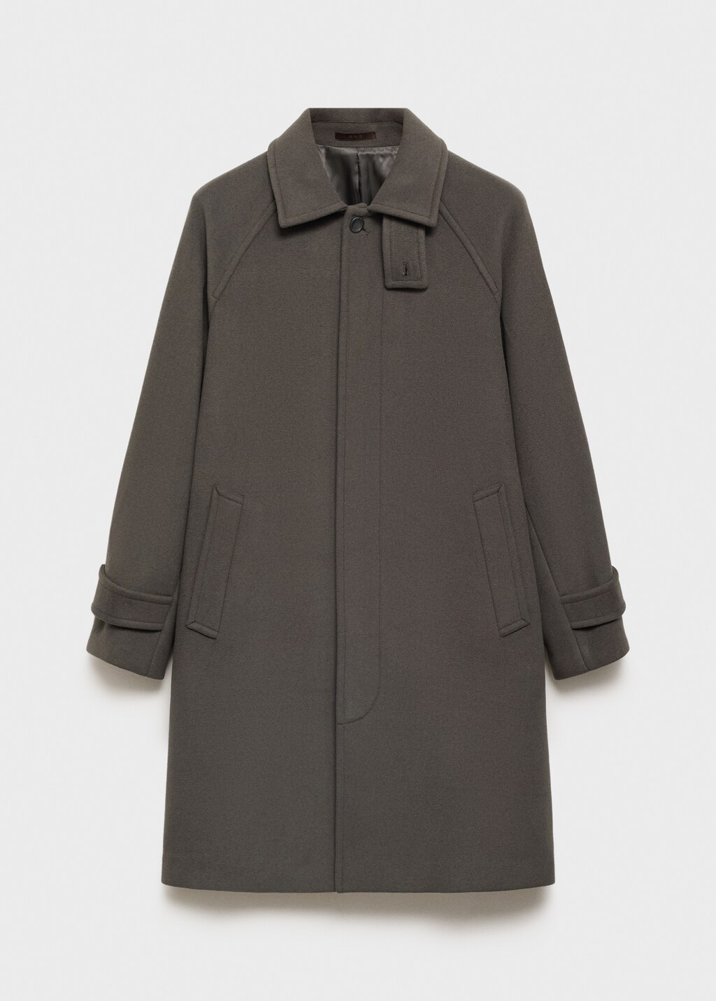 Long recycled wool coat - Khaki