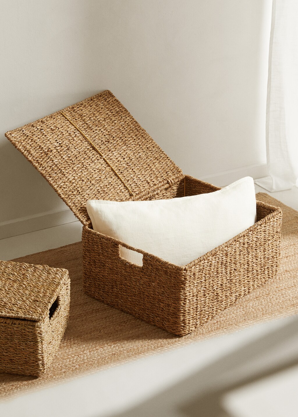 Medium seagrass storage basket - Brown
