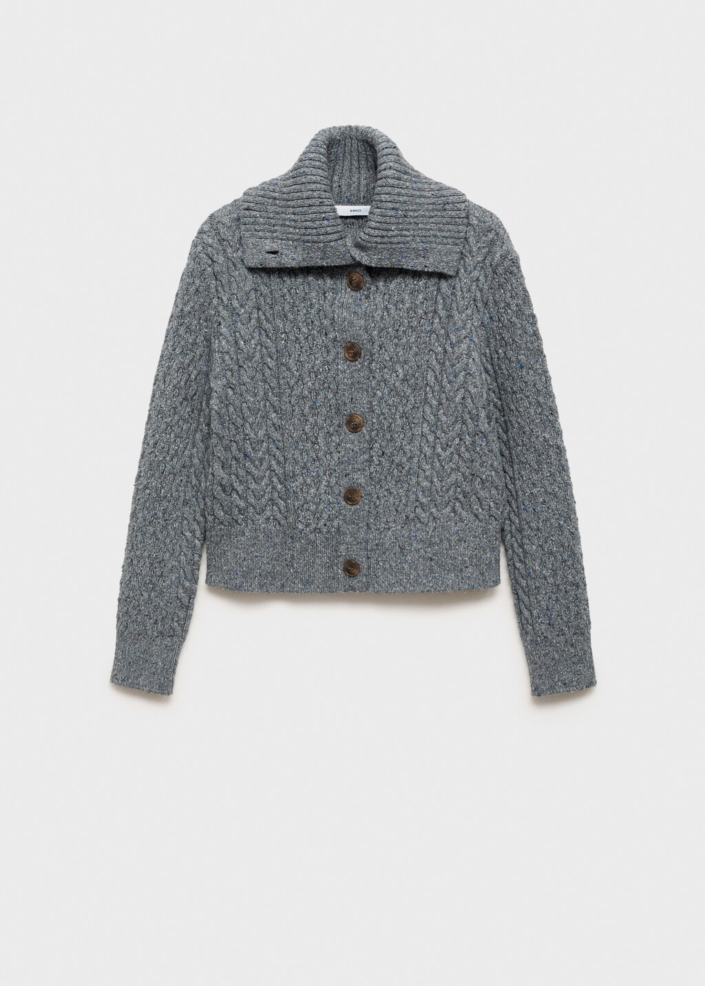 Cabled heather cardigan - Grey