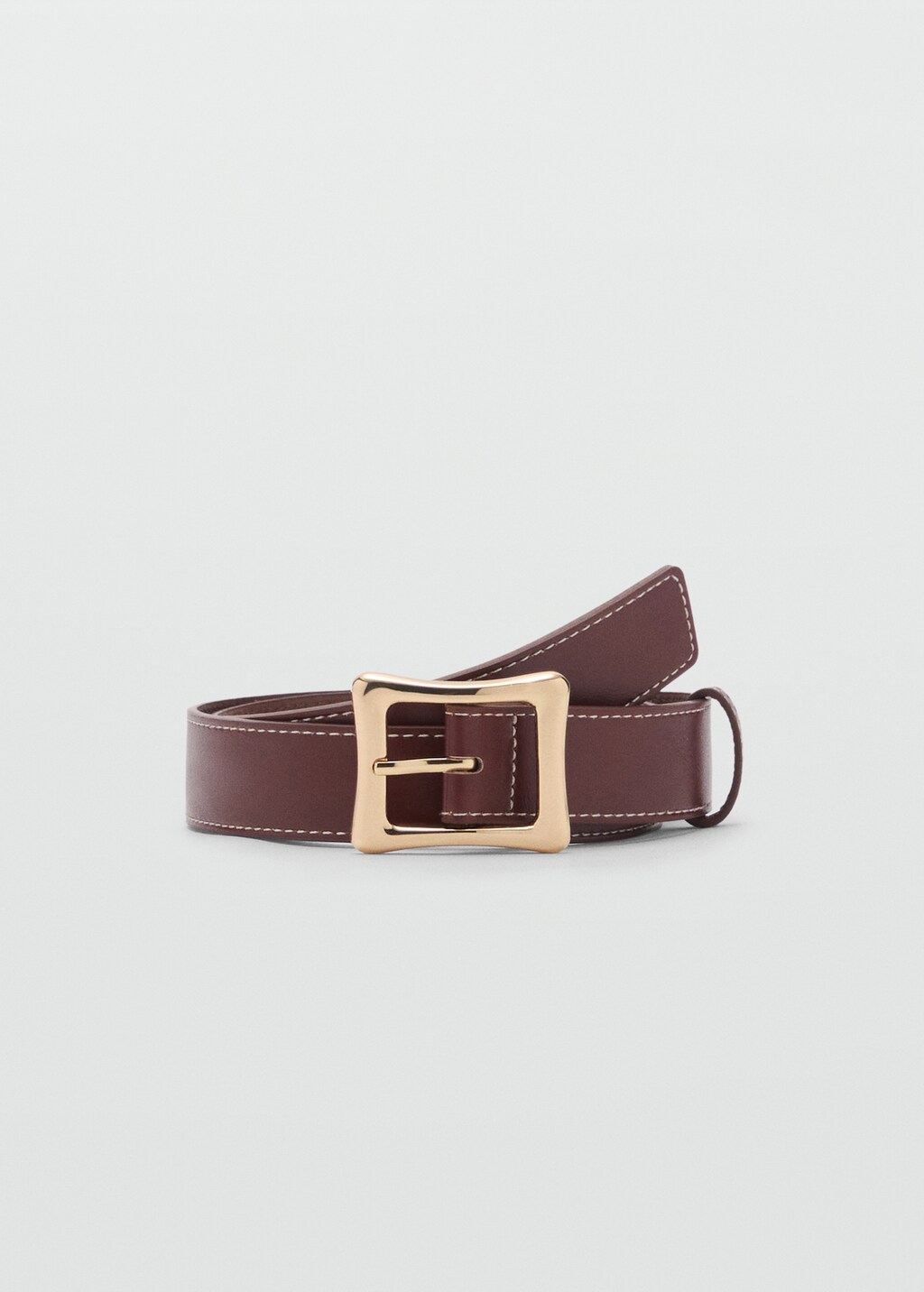 Square buckle belt - Ecru