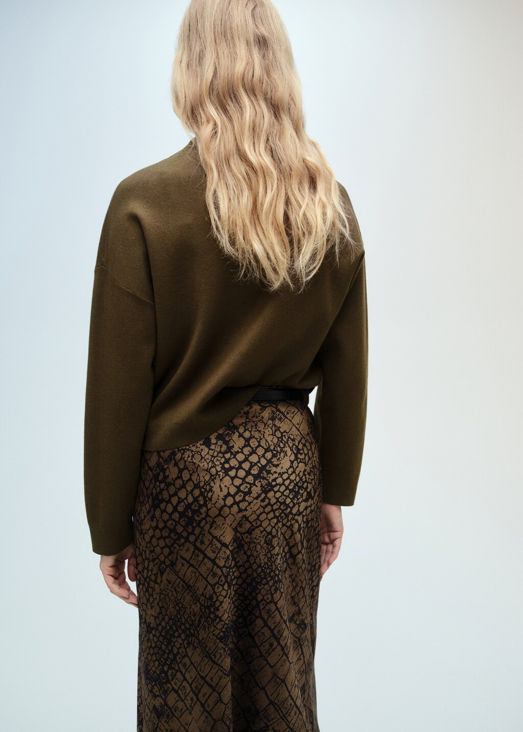 Perkins-neck sweater with zip - Ecru