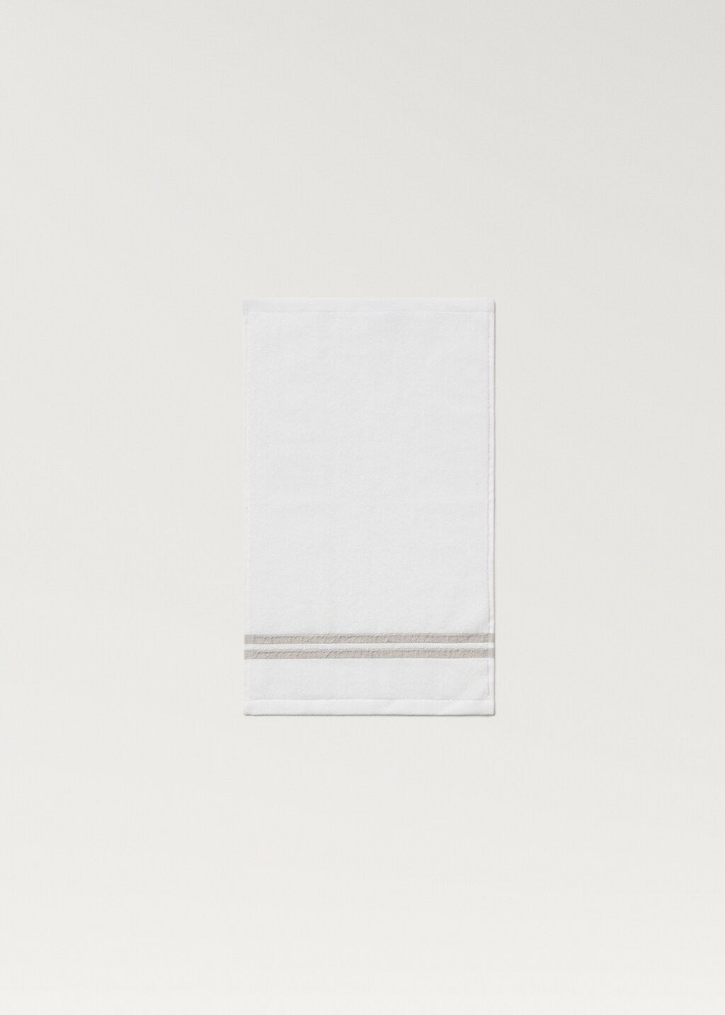 Linen hand towel with contrasting trim - Off White