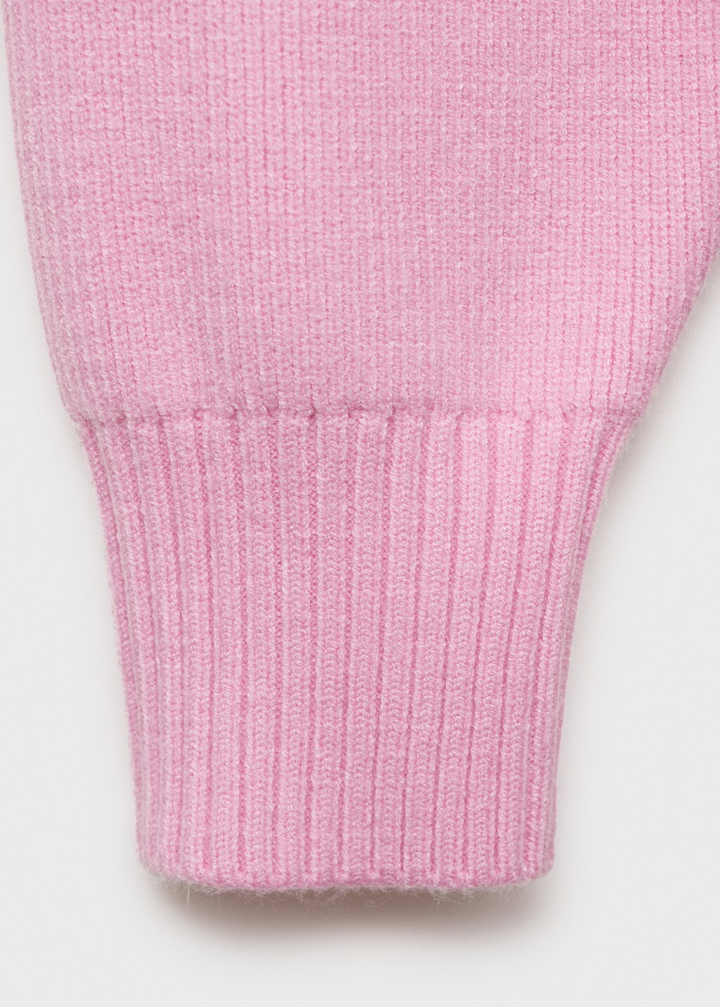 Contrasting knitted sweater with zip - Pink