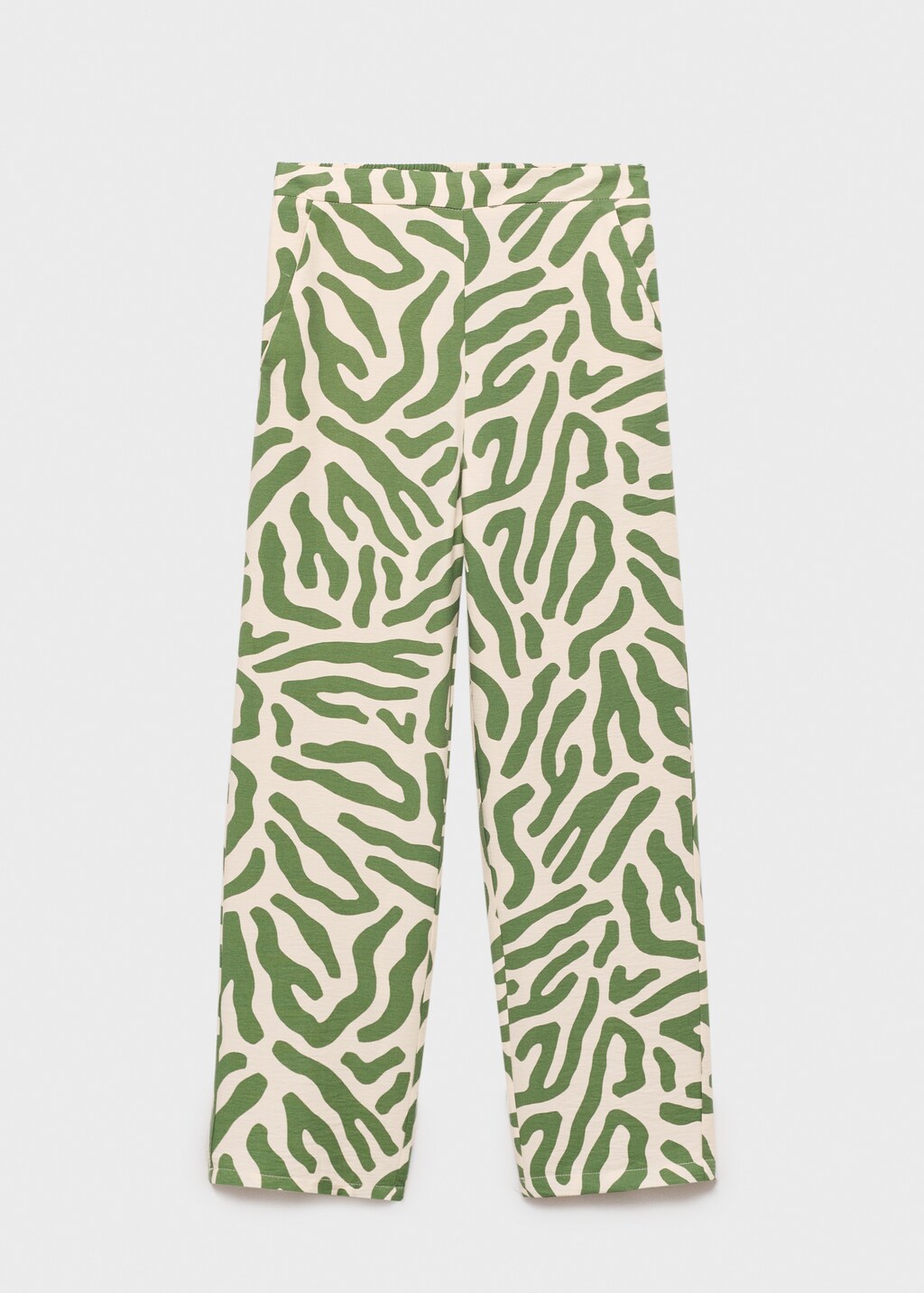 Printed straight trousers - Green