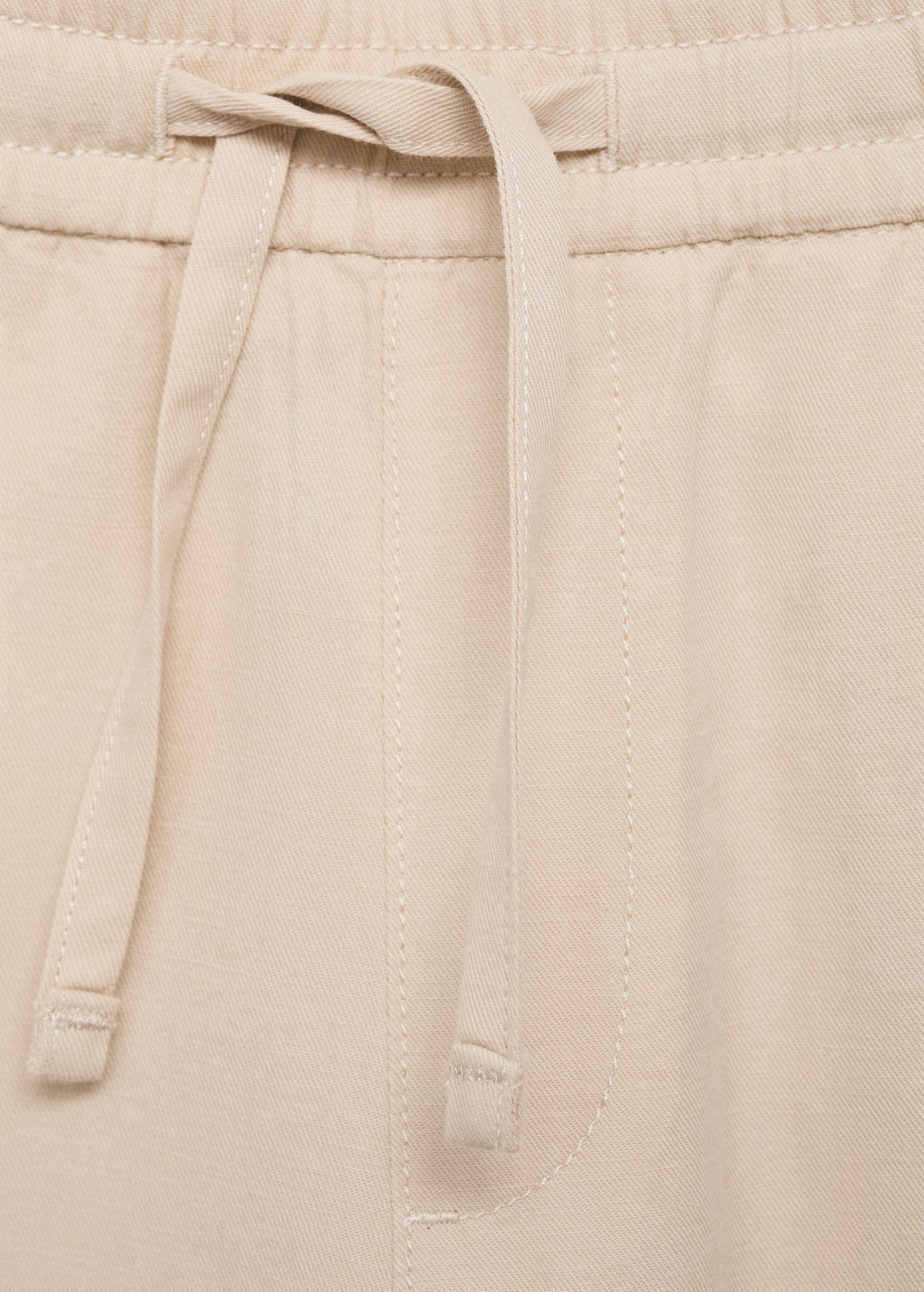 Cotton linen-blend trousers - Sand