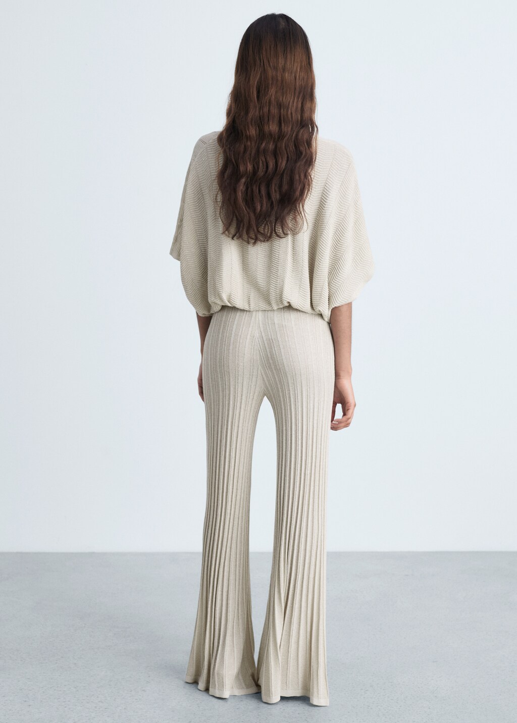 Flared knitted trousers - Gold
