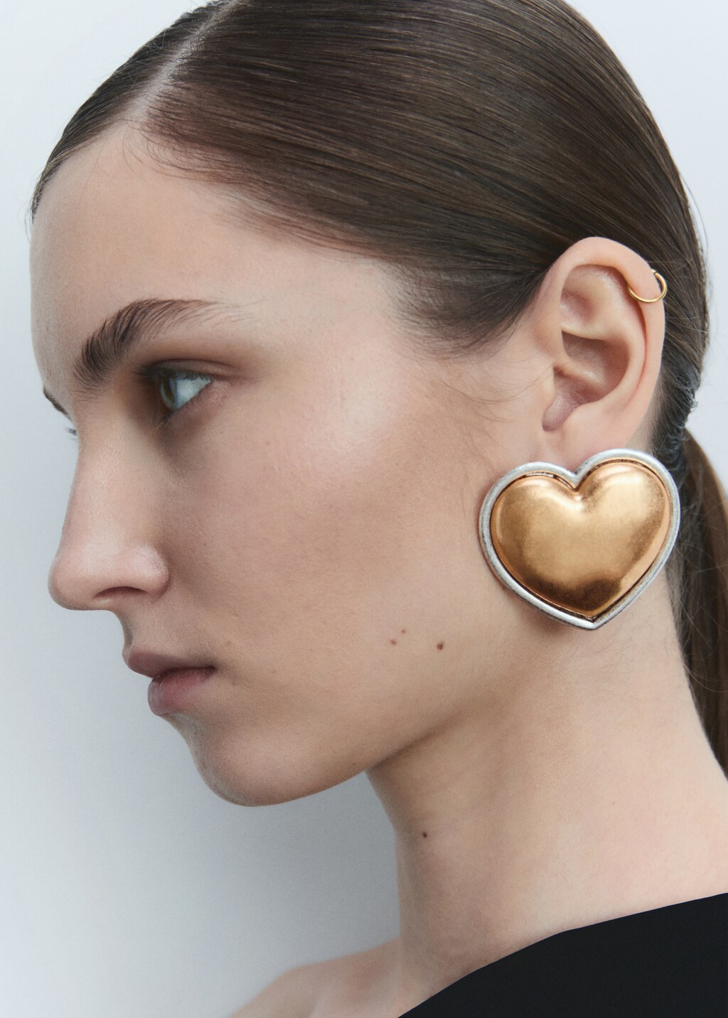 Combined-shape earrings - Gold