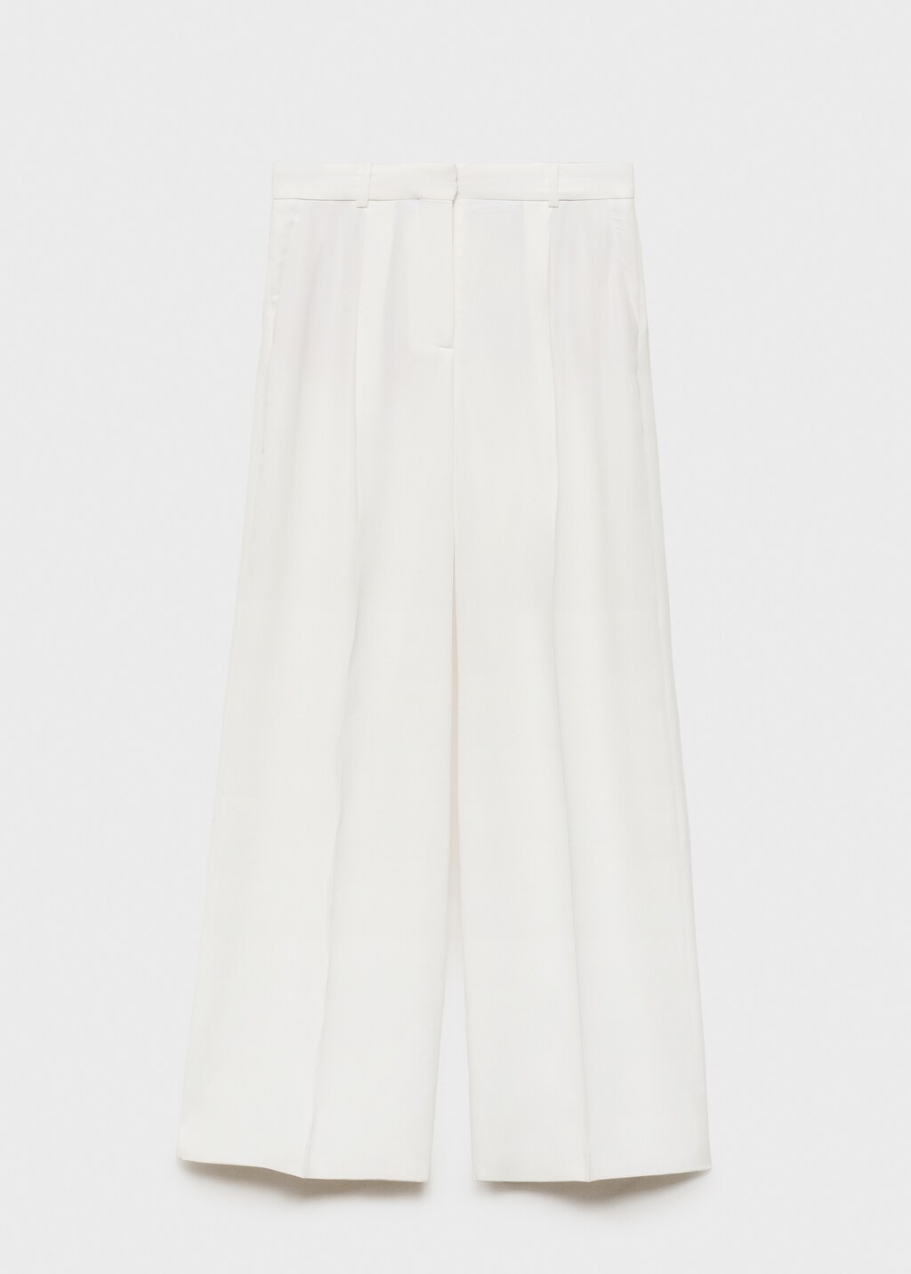 Pleated wideleg suit trousers - White