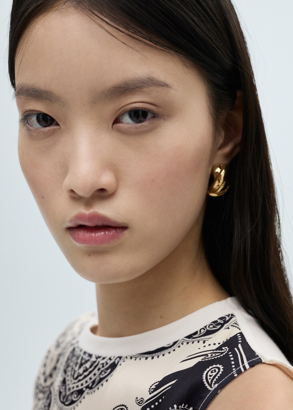 Asymmetrical paisley print t-shirt - Off White