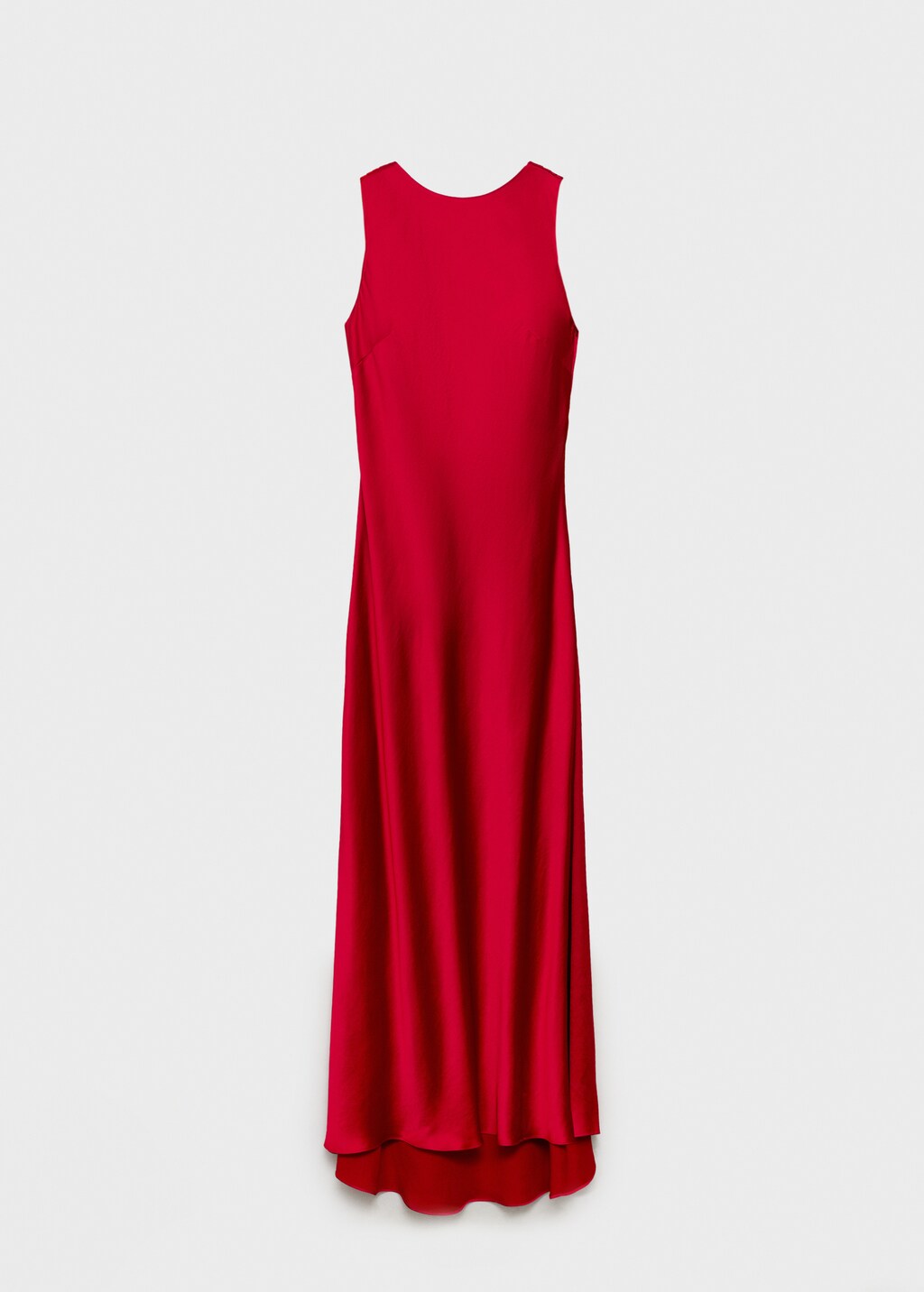 Open-back satin-effect dress - Red
