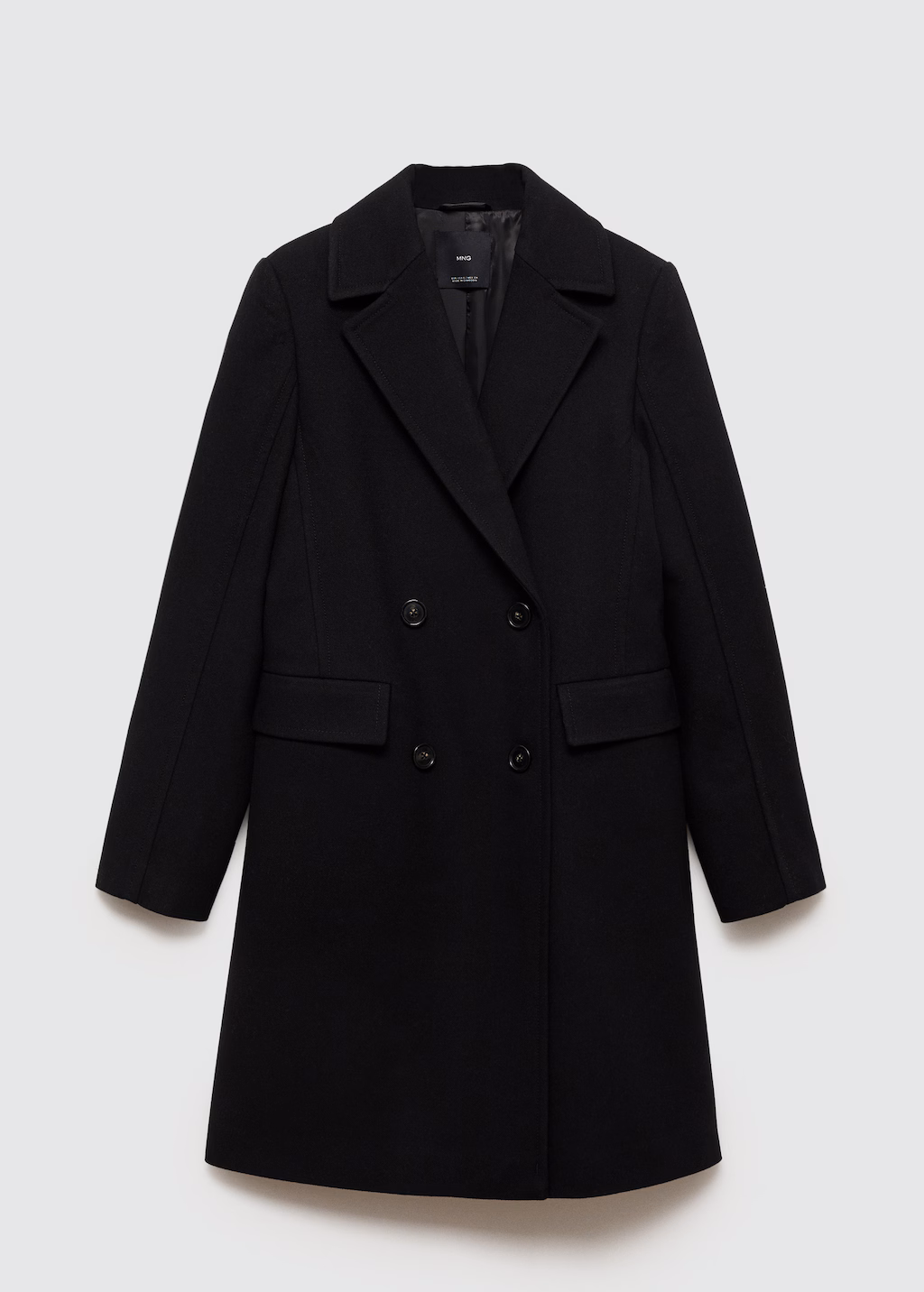 Double-breasted wool coat - Dark Navy