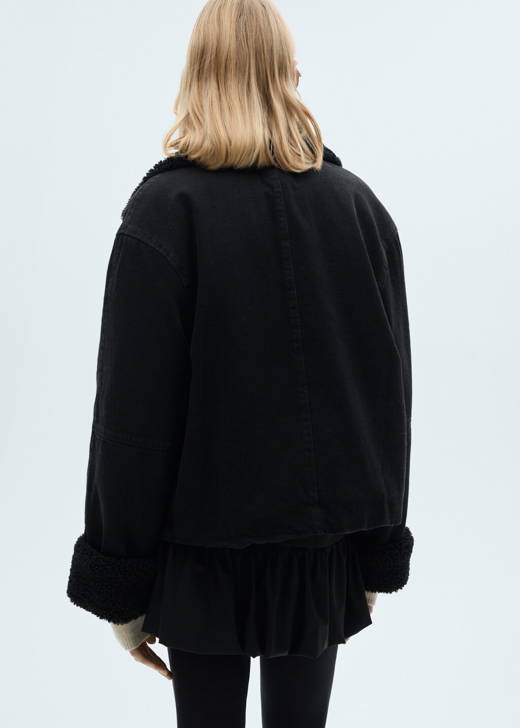 Double-sided fleece jacket - Black denim