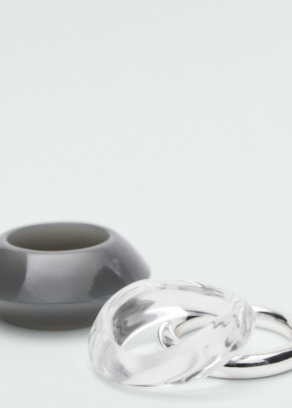 Pack of 3 combined resin bracelets - Silver