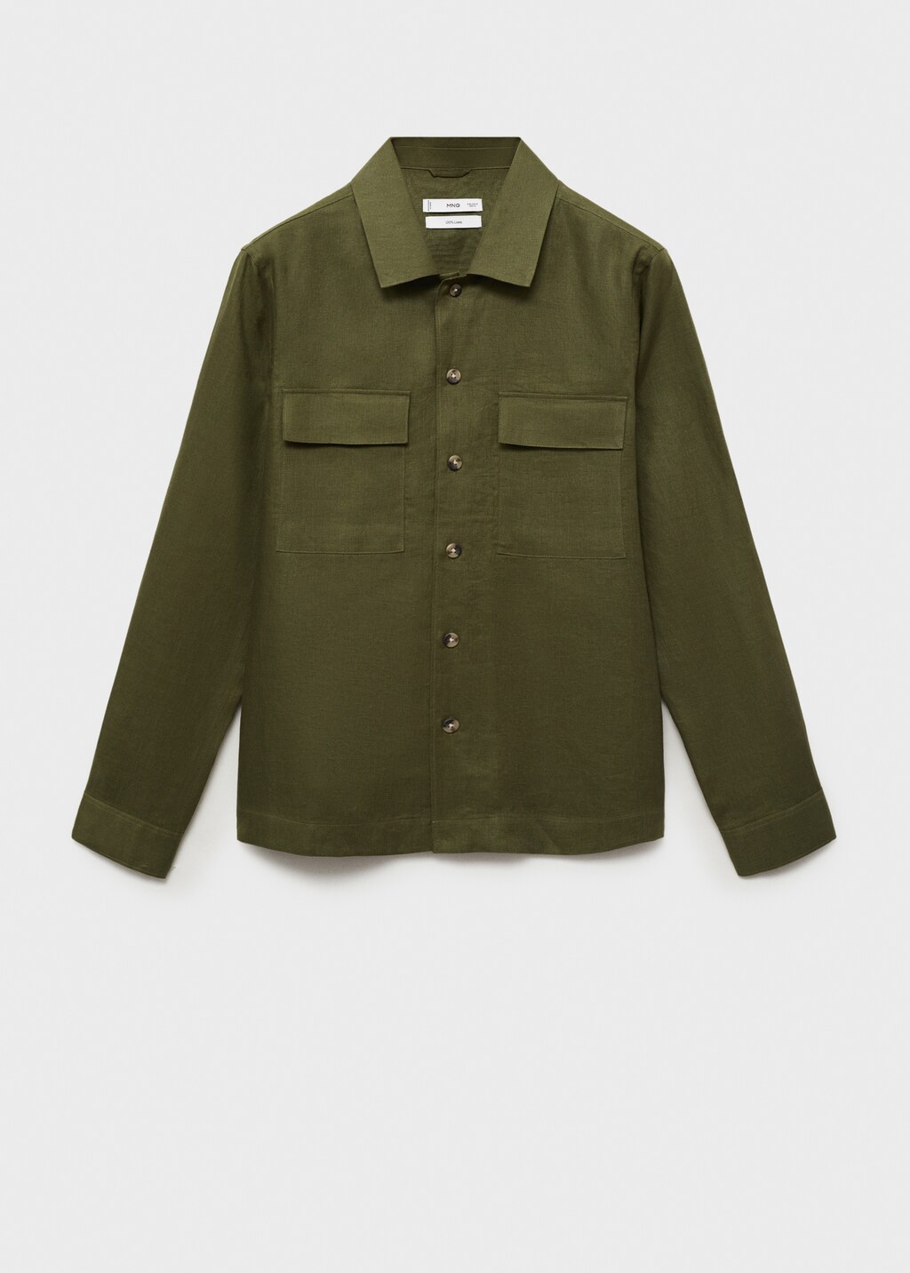 100% linen overshirt with pockets - Sand