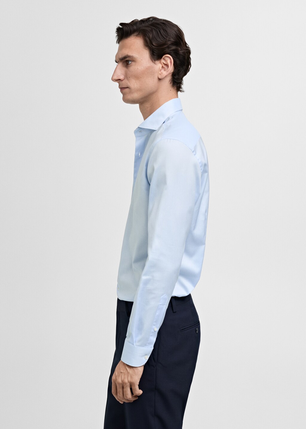 Slim-fit cotton poplin suit shirt - White