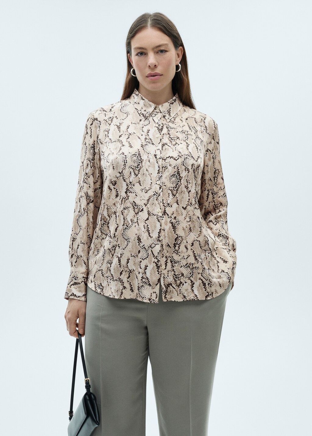 Satin print shirt - Ecru