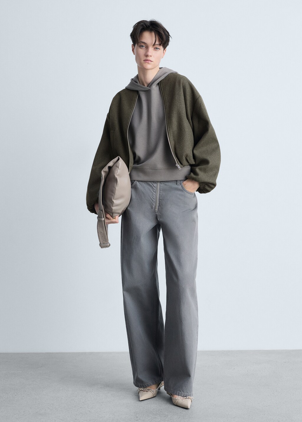 Gathered bomber jacket - Grey