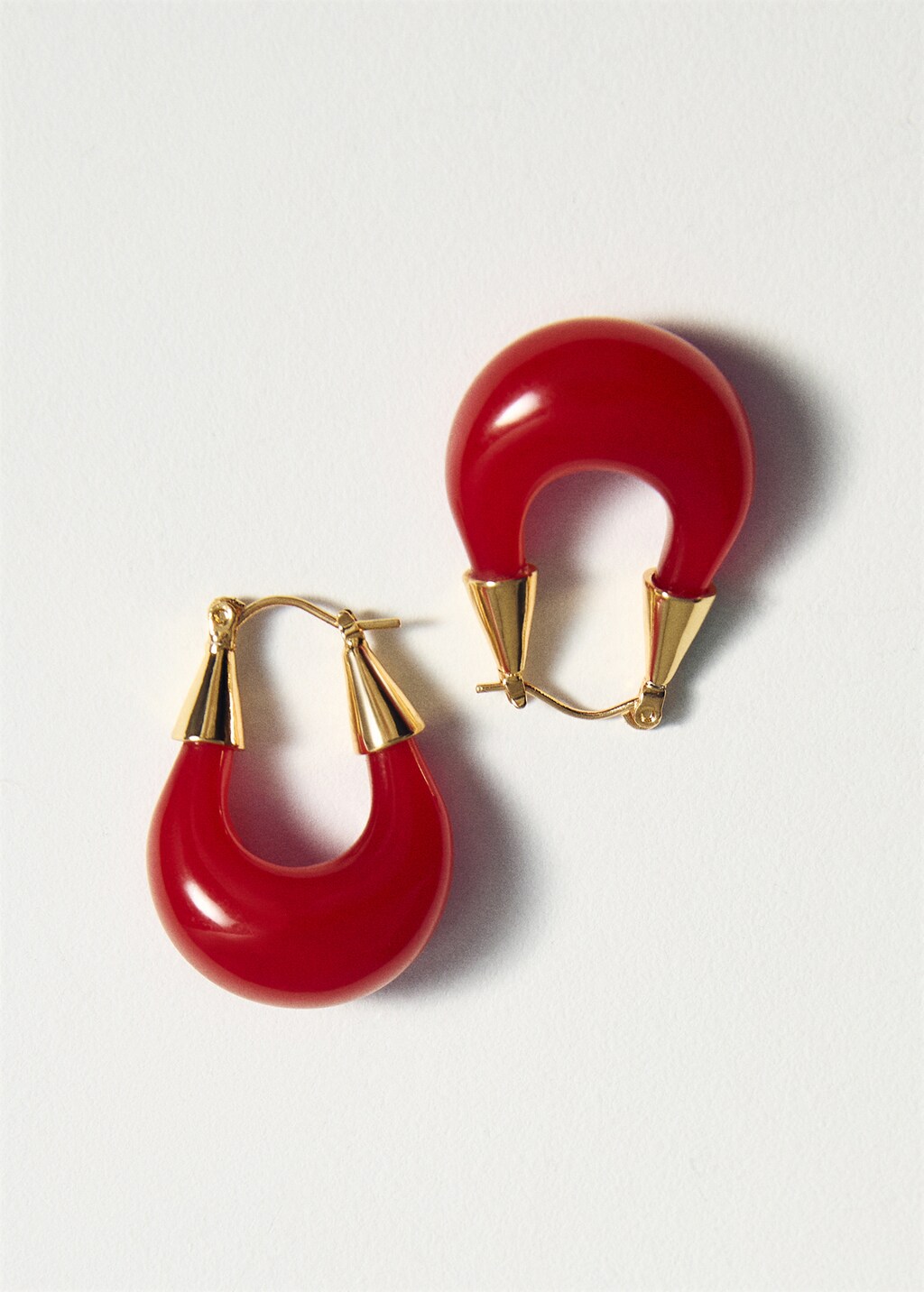 Mixed hoop earrings - Red