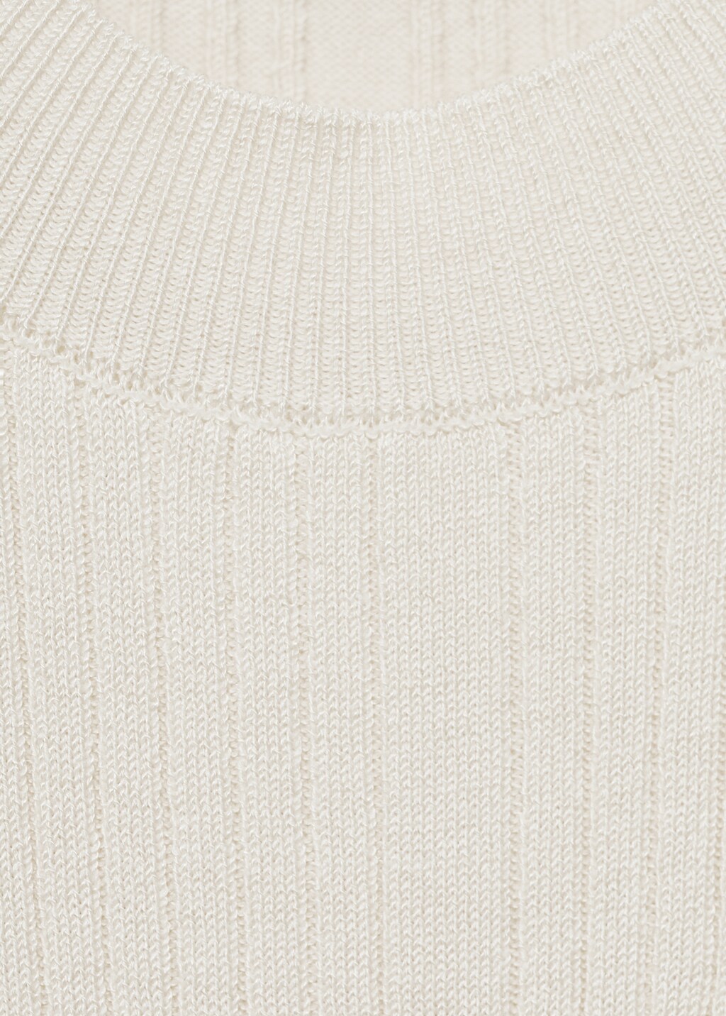 Ribbed top with openings - Ecru