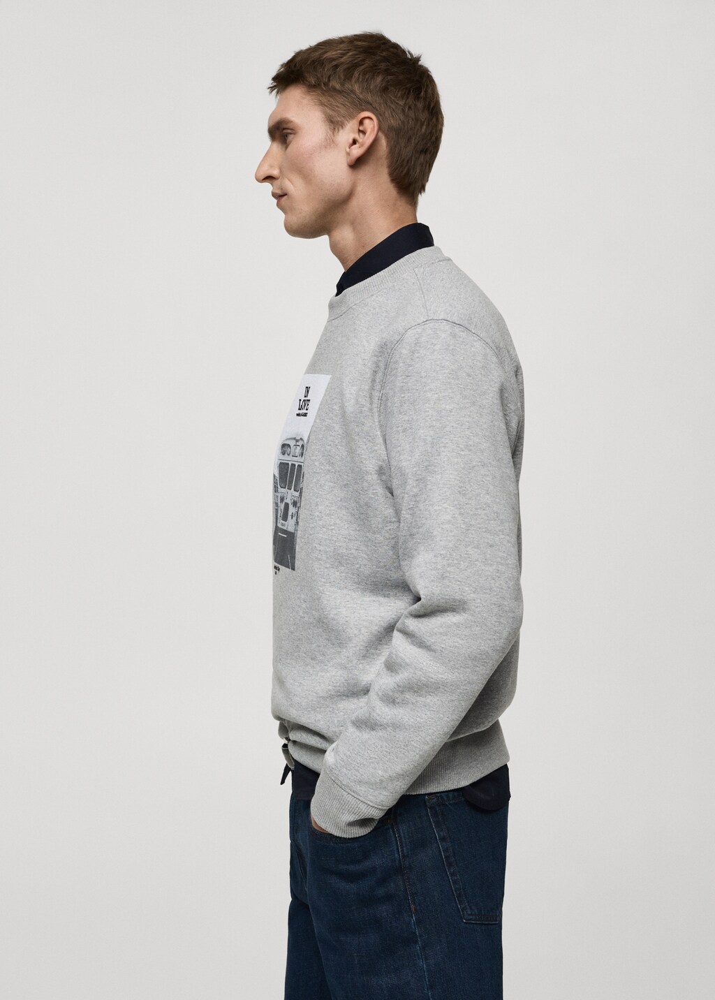 Graphic-print cotton sweatshirt - Dark Heather Grey