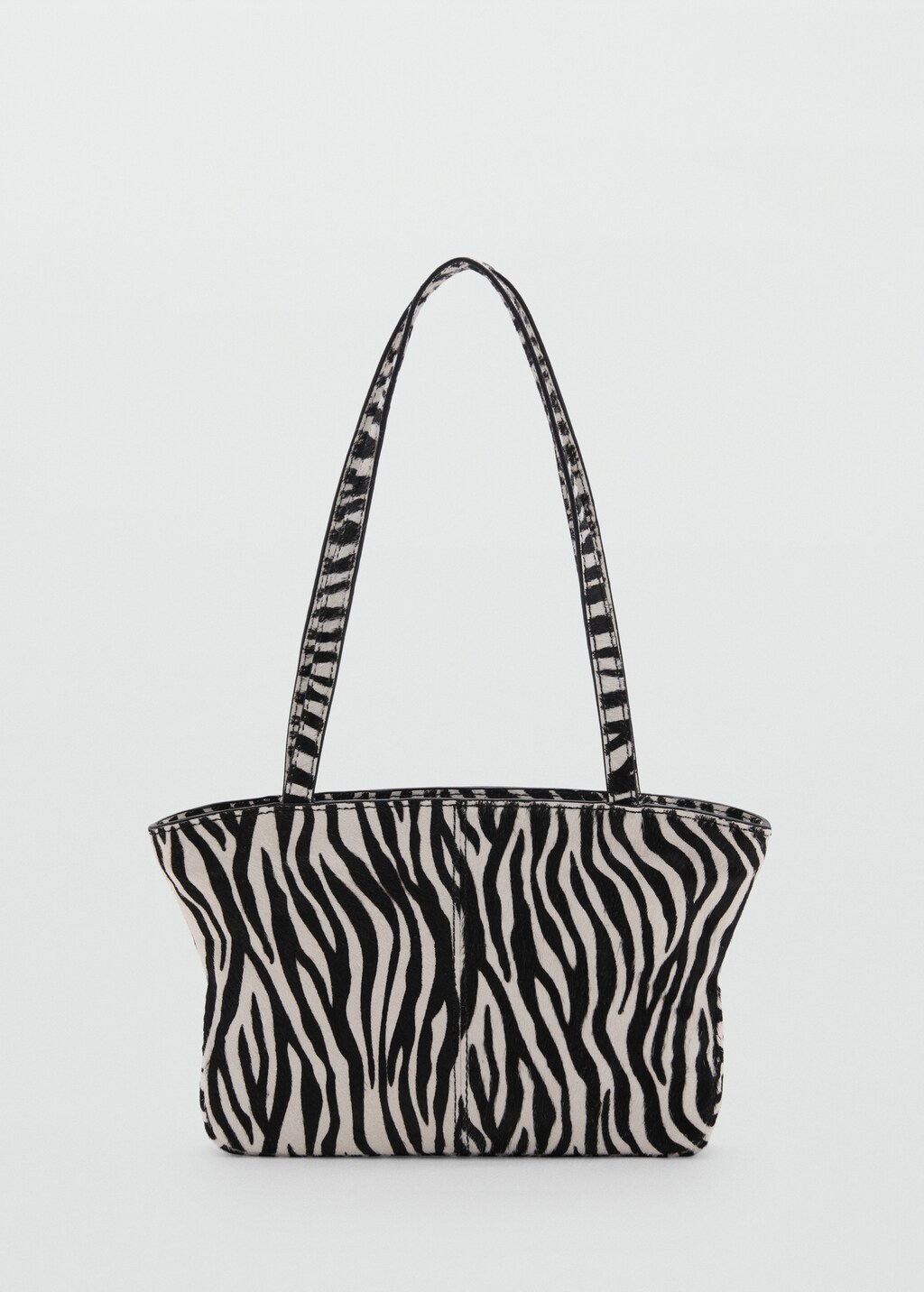 Zebra-print leather bag - Black