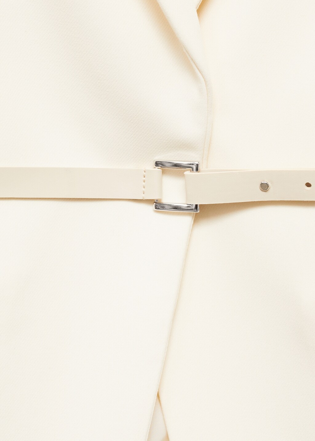 Belt structured blazer - Ecru