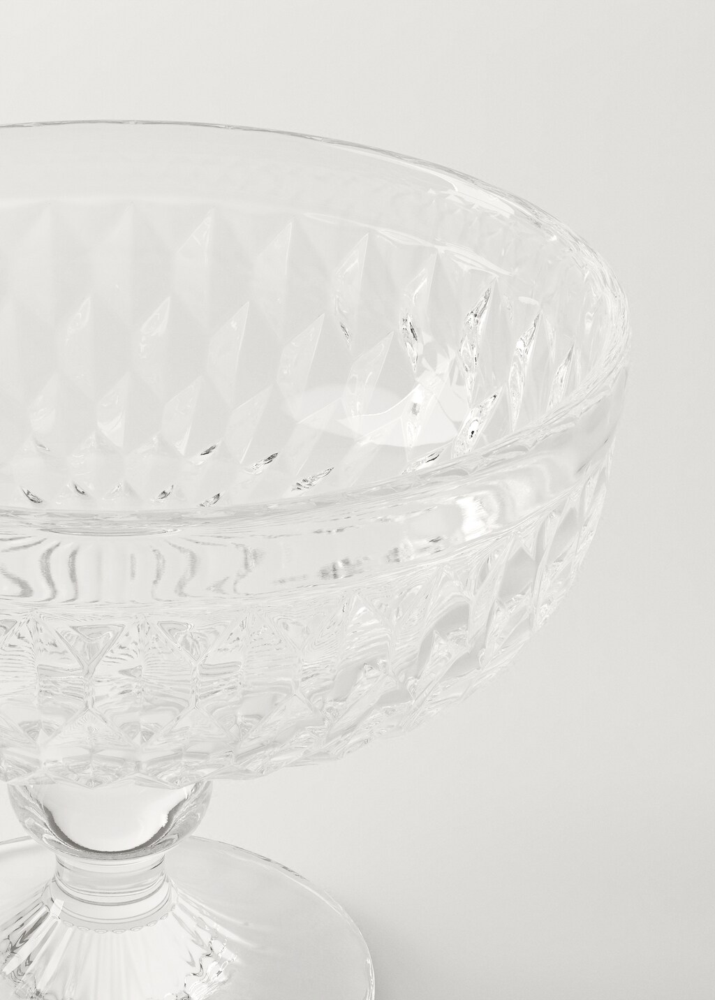 Geometric embossed-glass ice cream glass - Ice Grey