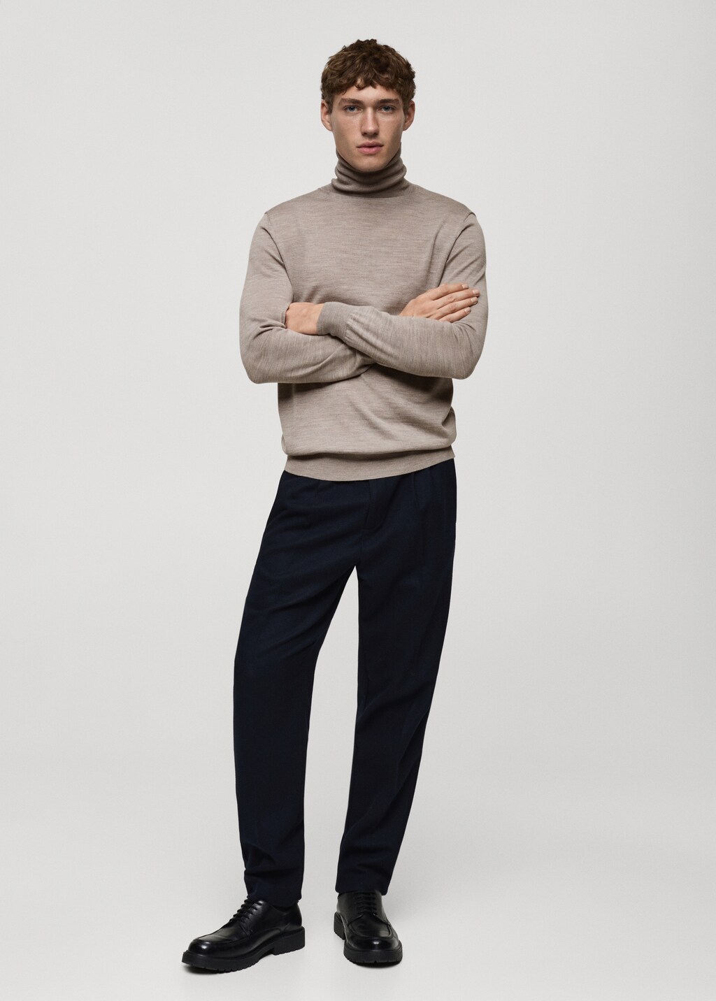 100% merino wool turtleneck sweater - Black