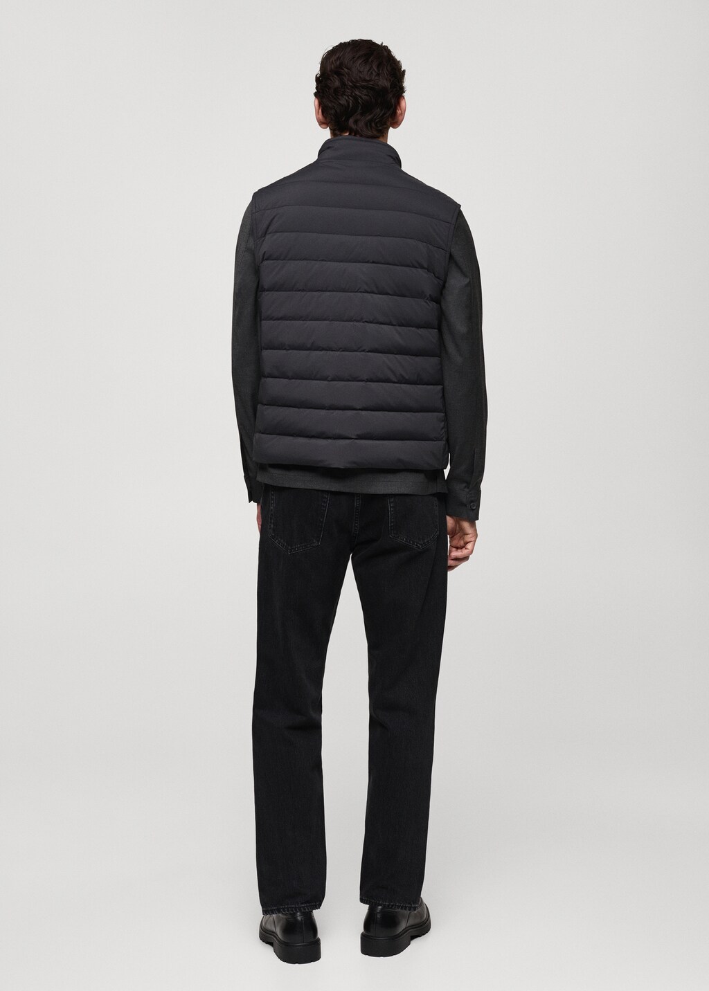 Quilted gilet with feather filling - Tobacco Brown